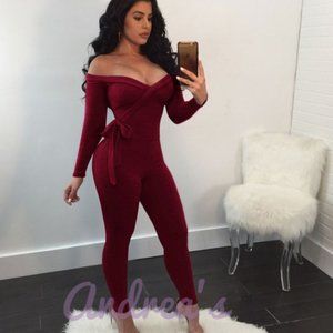 Sexy Off Shoulder Long Sleeves Jumpsuit Ro…